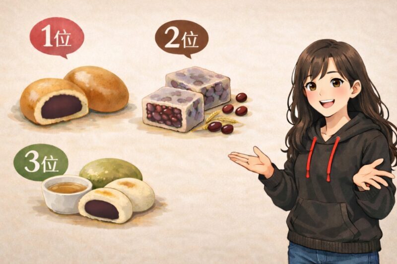 買ってよかったお土産ランキング（TOP3）の図解