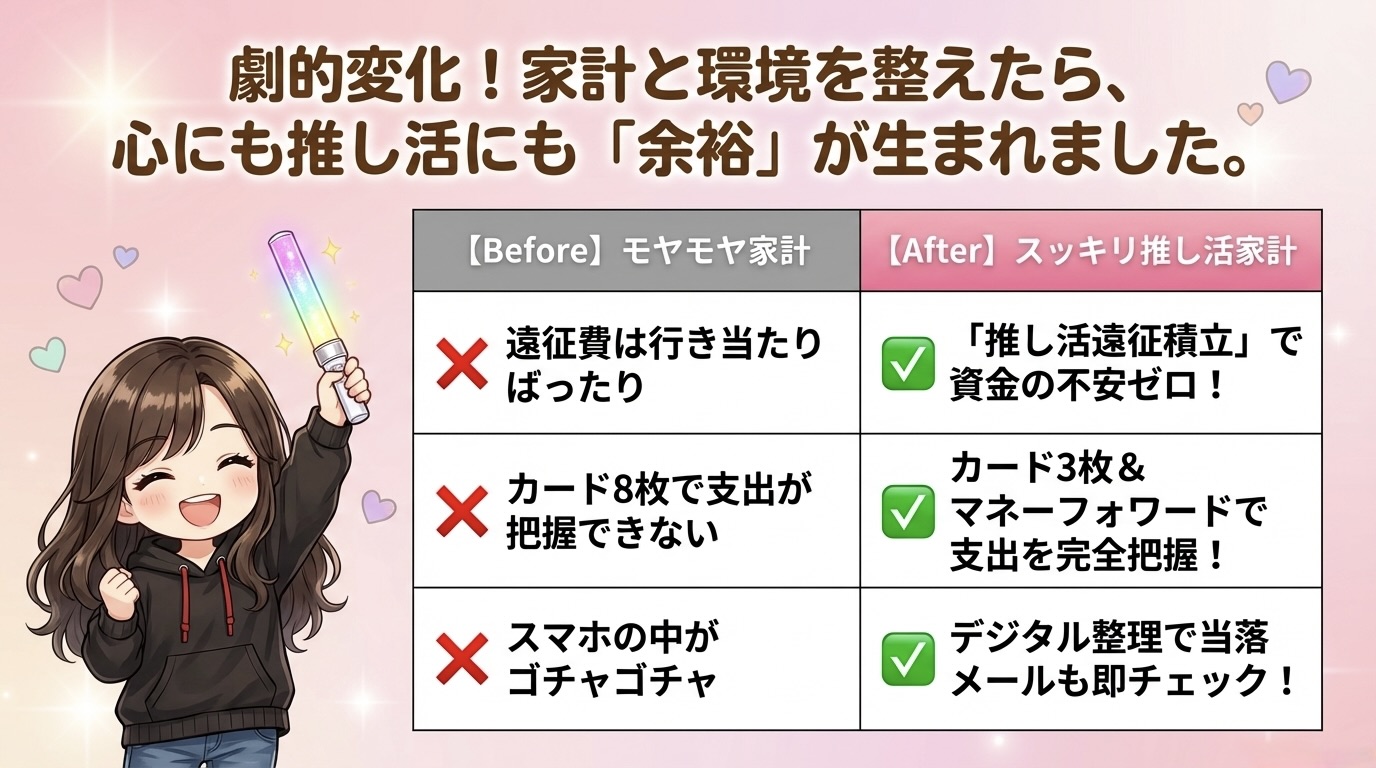 劇的変化!家計と環境を整えたら、心にも推し活にも余裕が生まれました。
