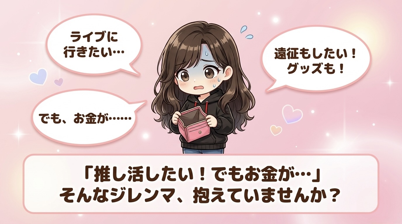 推し活したい!でもお金が…そんなジレンマ、抱えていませんか?