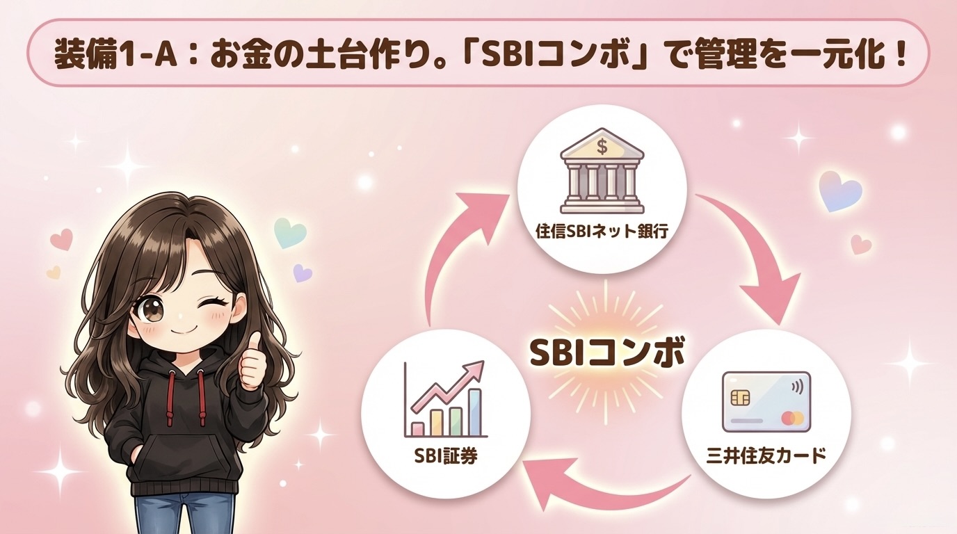 装備1-A:お金の土台作り。SBIコンボで管理を一元化!